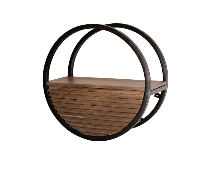 Wandschap Circular 1L &Oslash;50 - Massief acacia bruin