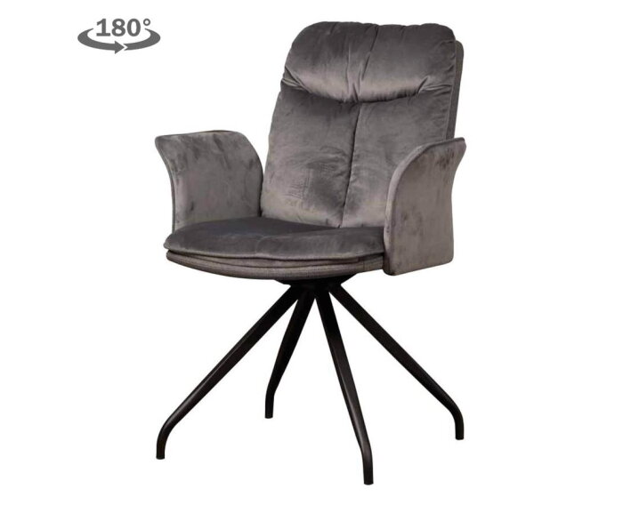Rota Armstoel - fabric Lush Grey (draaibaar)
