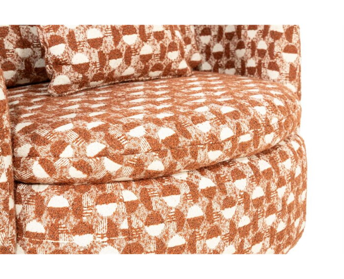SEVN Lois fauteuil draaibaar - Rond en uitnodigend - Terracotta - 107x97x84 cm