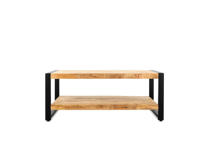 Salontafel Britt met onderplank mangohout 110x60 cm - Naturel