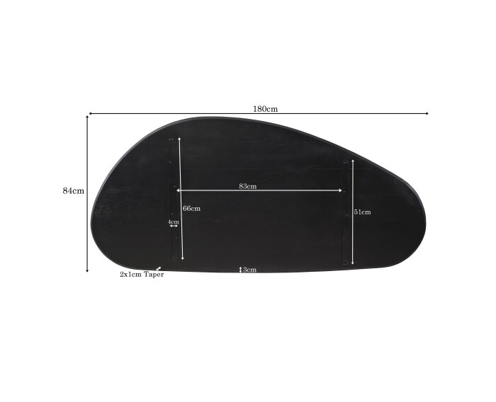 Eiken Blad Cloud 180 cm Zwart