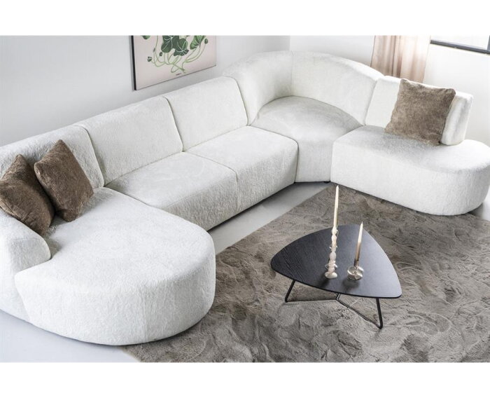 SEVN Ovie modulaire hoekbank - Pande Deluxe Ivoor - 410x328 cm - zelf samen te stellen