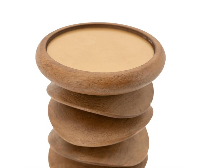 Pillar candle holder Kasane - bruin | BY-BOO