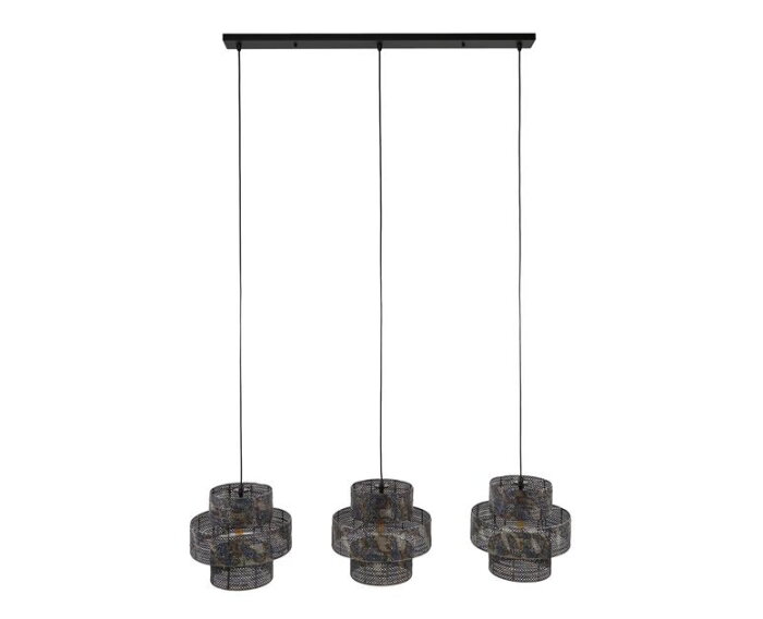 Hanglamp 3L lantern - Zwart bruin