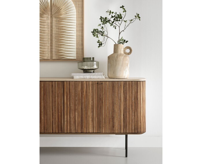 Dresser Lagoon, 4 doors,85x180x45 cm, teakwood + mortex