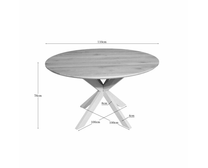 Eiken eettafel Ferris | Rond 110 cm | Naturel | Poot Sand