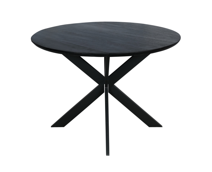 Eiken eettafel Ferris | Rond 110 cm | Zwart