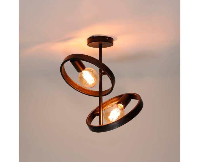 Plafondlamp Hover 2 lampen - Charcoal