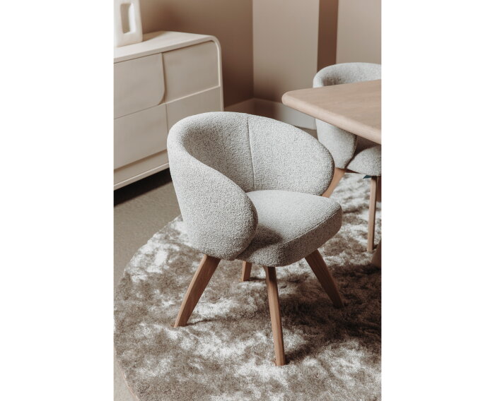 Brescia Armstoel - fabric Puente 06 beige white (draaibaar)