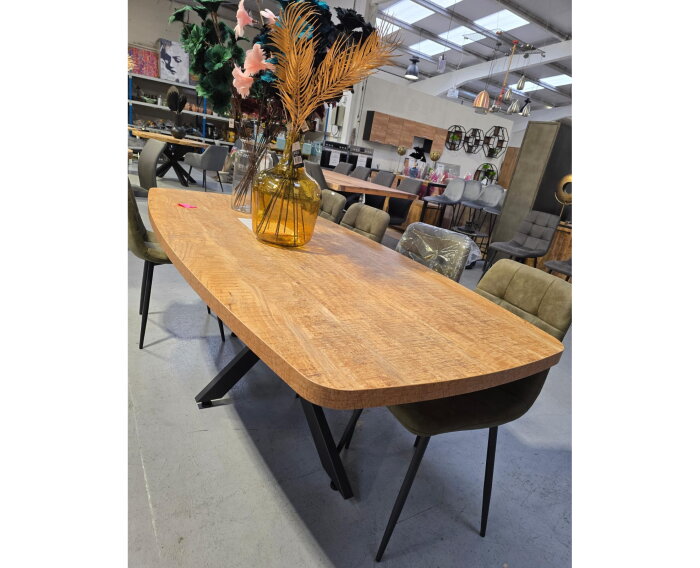 Eettafel Sophie HPL mangohout Deens ovaal - Naturel