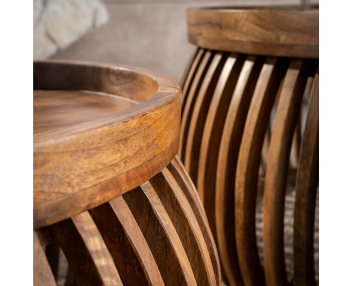 Salontafel Tweak curve set van 2 - mangohout