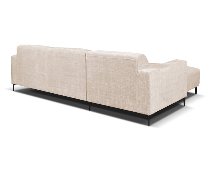 Hoekbank Nolan met Chaise Longue Links &ndash; Cremona Stof - Natural - 275x150x84 cm