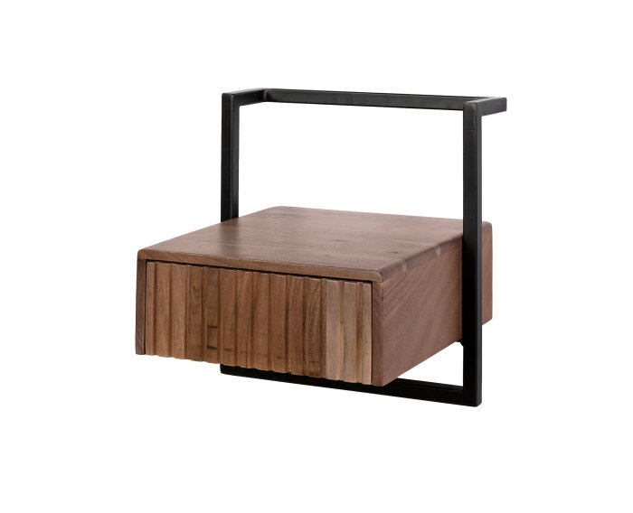 Nachtkastje Carve Air 1L - Massief acacia bruin