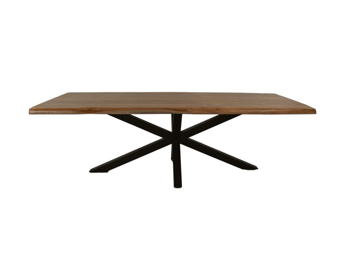 Rechthoekige tafel Soho luxe - 300x100x76 - Naturel/zwart - Acacia/metaal