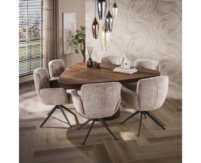 Eettafel Arcadia triangle 165 - Massief acacia bruin