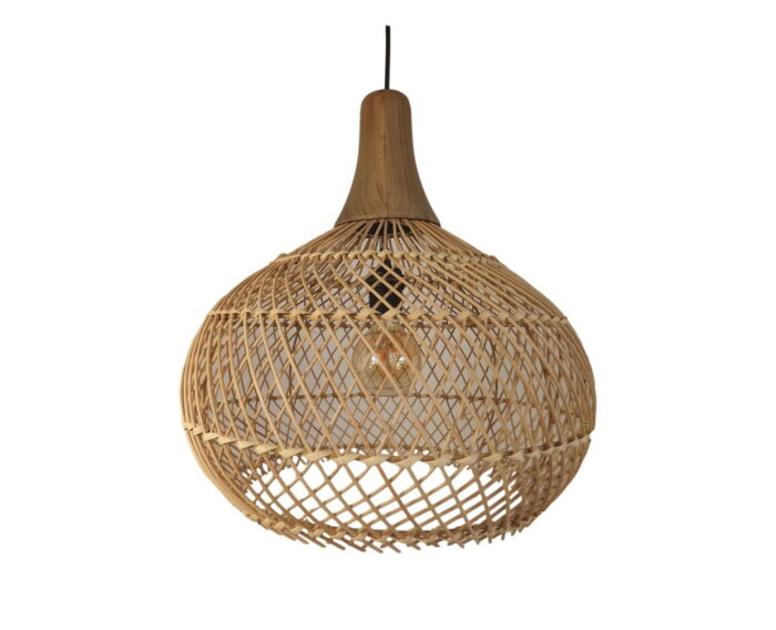 Hanglamp Rotan - 43x43x46 - Naturel - Rotan/teak