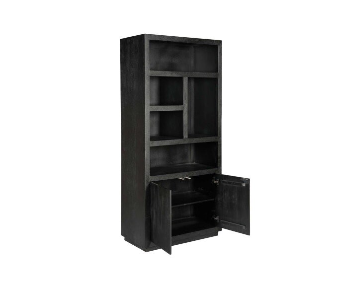 Boekenkast Brussel Black | 5 vakken - 2 deuren