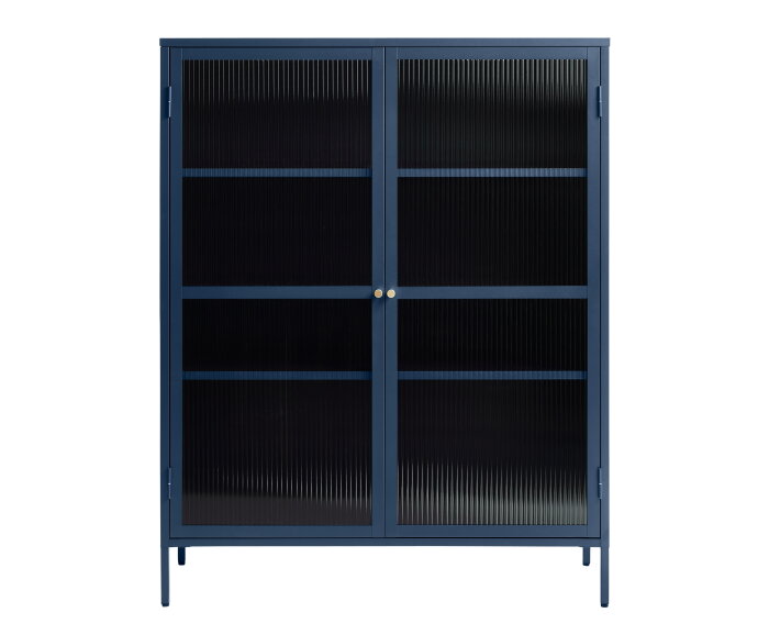 Vitrinekast Bronco metaal 140 cm - Blauw