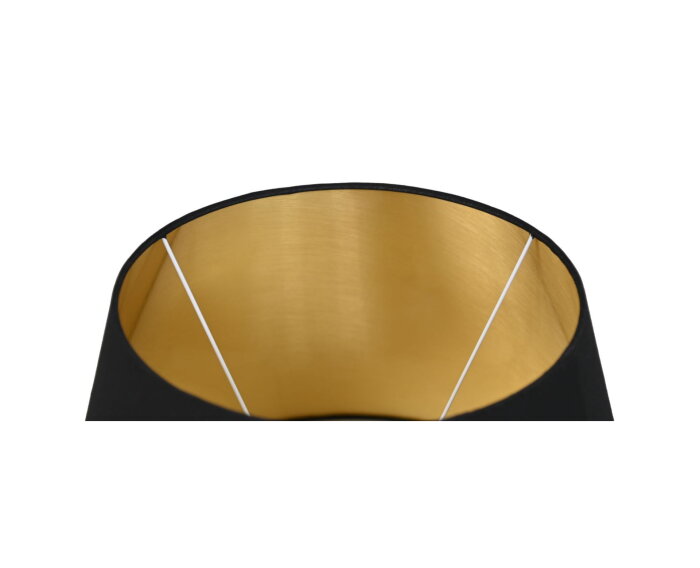 Ronde conische lampenkap - ø35-ø52x32 - Zwart/goud - Velours