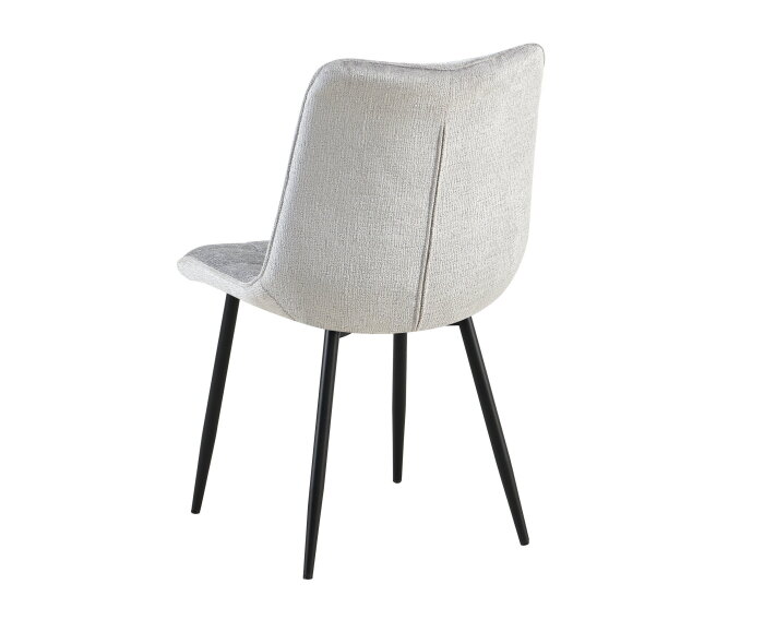 Combideal Leonardo: ronde eettafel Mangohout 120 cm met 4 Leonardo eetkamerstoelen - Stof perfect harmony - Lichtgrijs