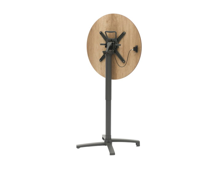 Lima HPL bistro lift table &Oslash;70cm woodcolor