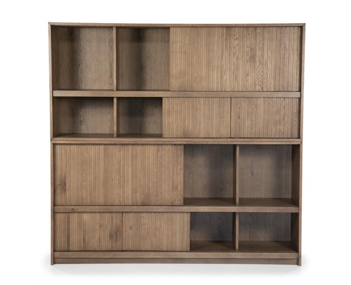 Boekenkast Milo 180x42cm - bruin | Eleonora