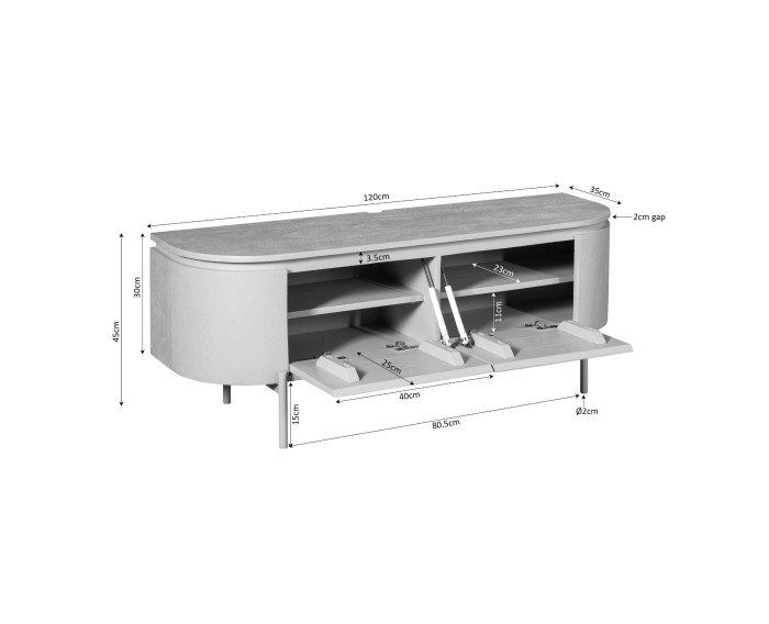 Tv meubel Excellent Taupe | 120 cm