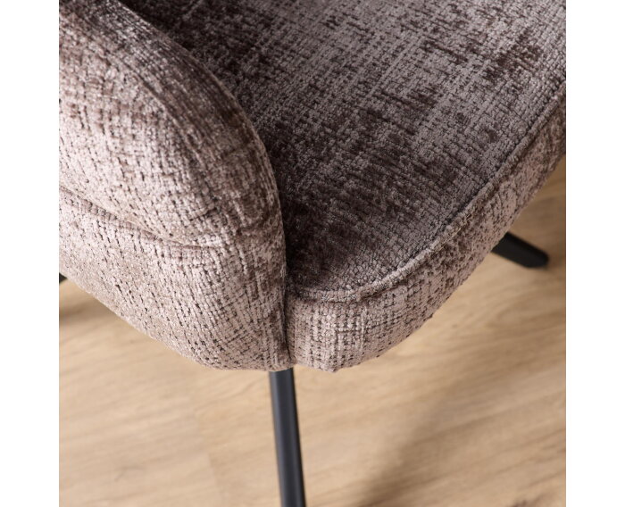 Eetkamerstoel Bella | Clay | Poot Black | Met armleuning