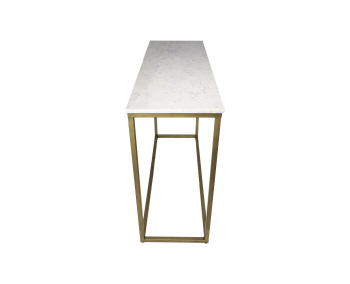 Console tafel Marseille - 100x35x75 - Wit/goud - Marmer/metaal