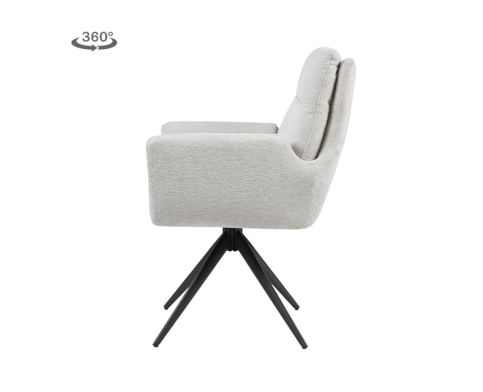 Tower Living Varzo Eetkamerstoel Draaibaar - Toro 25 cream