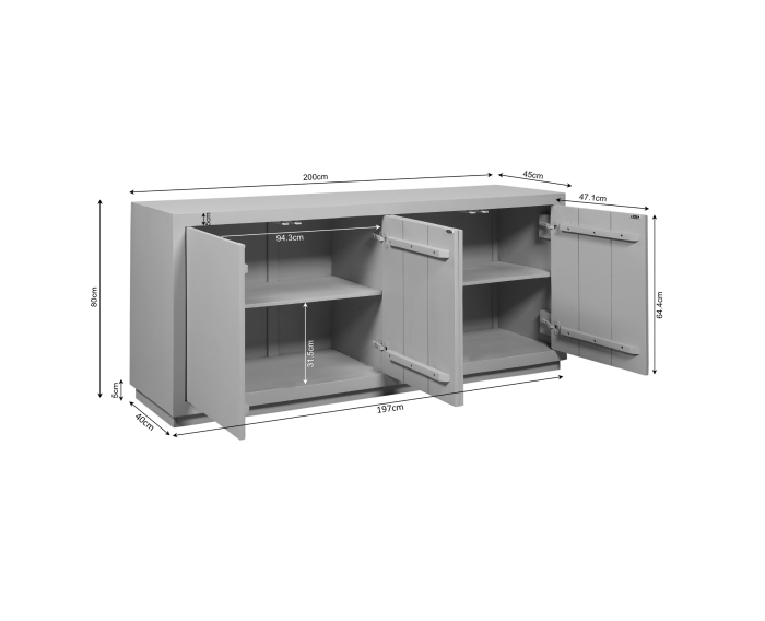 Dressoir Brussel Brown | 200 cm