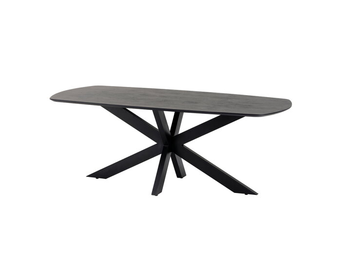 Eettafel Akagi 210 cm Deens ovaal Acacia - Zwart | Nijwie