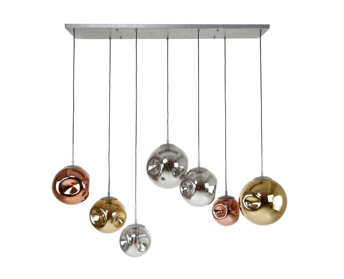Hanglamp Stellar 7 lampen - Oud zilver