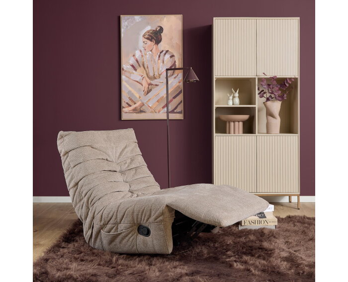 Relaxfauteuil Zen - Draaibaar & Verstelbaar - Aragon stof - Taupe - 78&times;97&times;90 cm - Starfurn