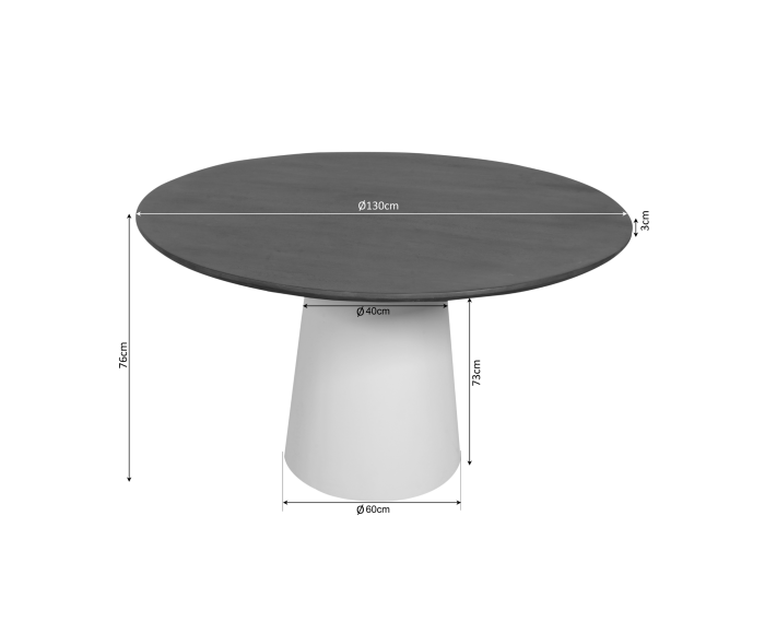 Eettafel Madison Brown | 130 cm