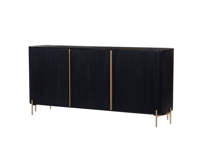 Dressoir Harvard 180cm - zwart/goud | Hotel collection