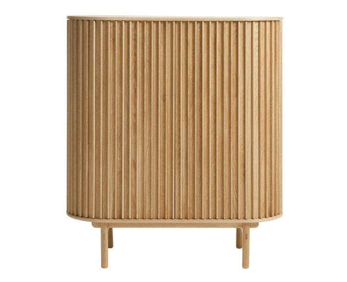 Opbergkast Carno eikenhout 125x110x45 - Naturel - schuifdeuren