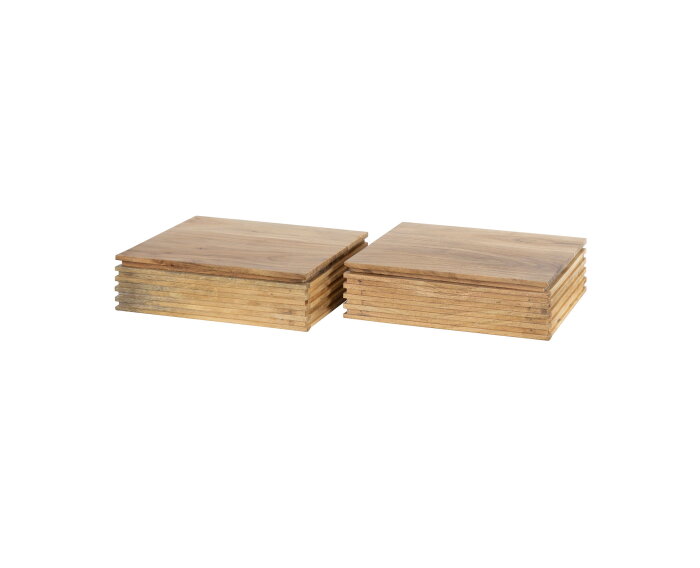 Nachtkastje 1L set/2 layer XS - Massief acacia naturel