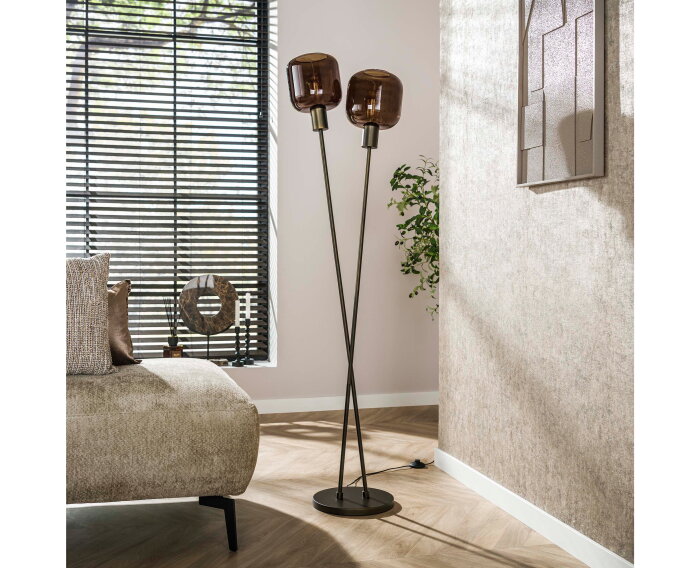 Vloerlamp 2L Bronza - Sienna brown