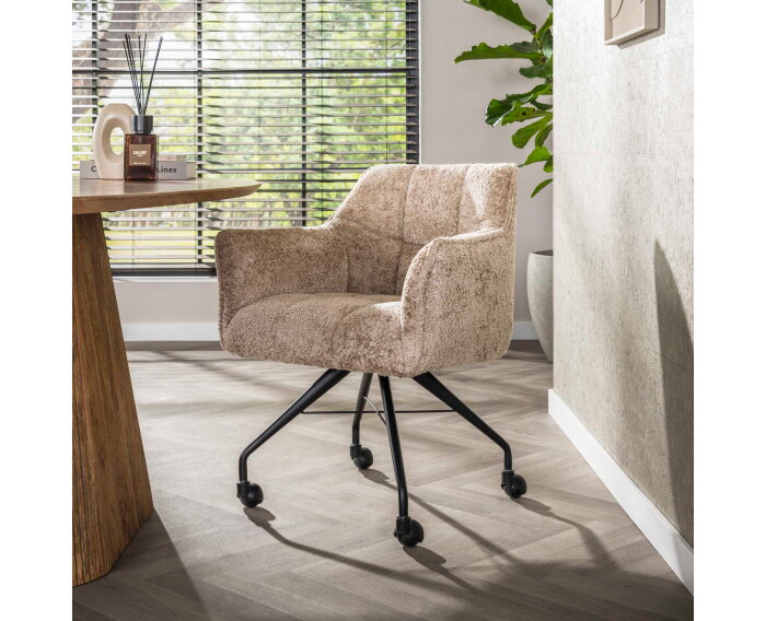 Armstoel wieltjes Raster VPE2 - Savelle Zandkleur