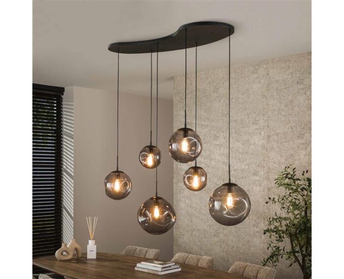 Hanglamp 6L Stellar black series - Artic zwart
