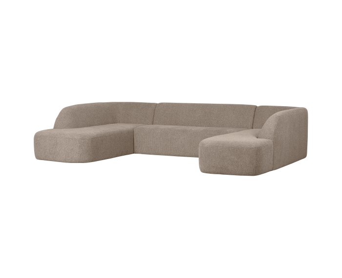 Hoekbank 'Sloping' U-vorm - Naturel Melange | BePureHome