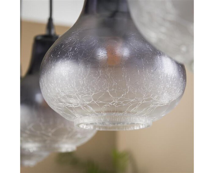 Hanglamp 4L kegel glass - Grijs