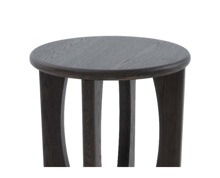 Bijzettafel Flow rond eiken &Oslash;45 CM - Espresso bruin - Japandi
