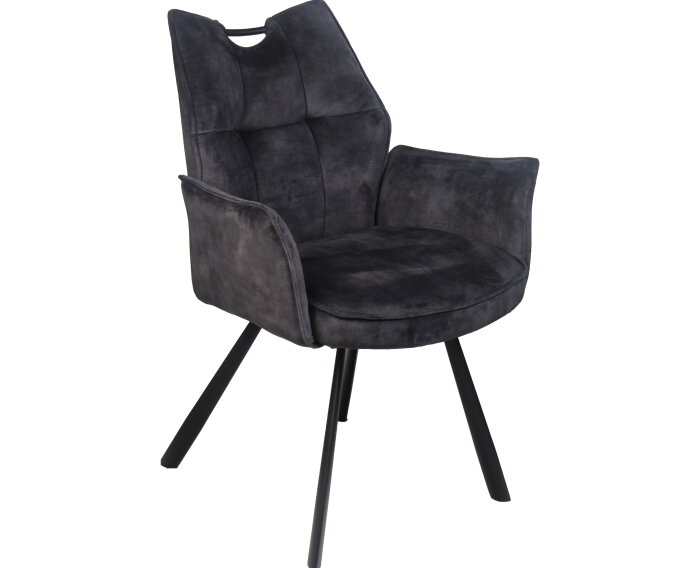 Eetkamerstoel Felien met armleuning Adore - Antraciet