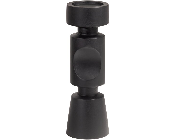 Midi Kandelaar Mango Hout Zwart 36cm - WOOOD Exclusive