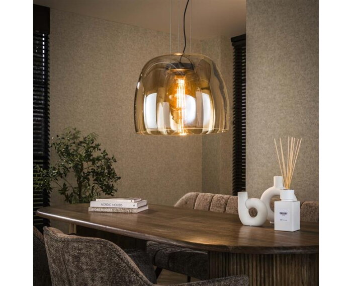 Hanglamp 1L drift XL glass - Amber color glas