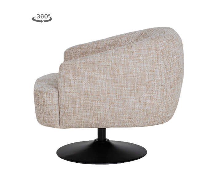 Barga Fauteuil - fabric TED 24 off white (draaibaar)