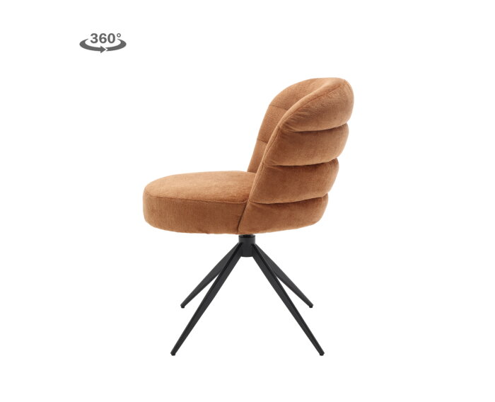 Eetkamerstoel Carro draaibaar Chenille - Caramel brown