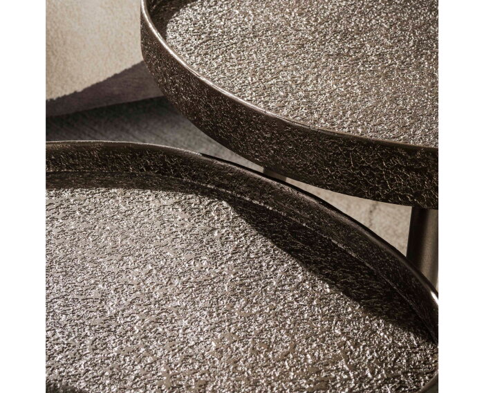 Salontafel Contour driehoekig set/2 - Brons liquid metal